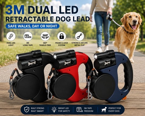 Dual retractable dog lead - dual,
