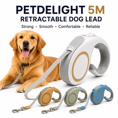 Retractable dog lead - lead, 5mlong