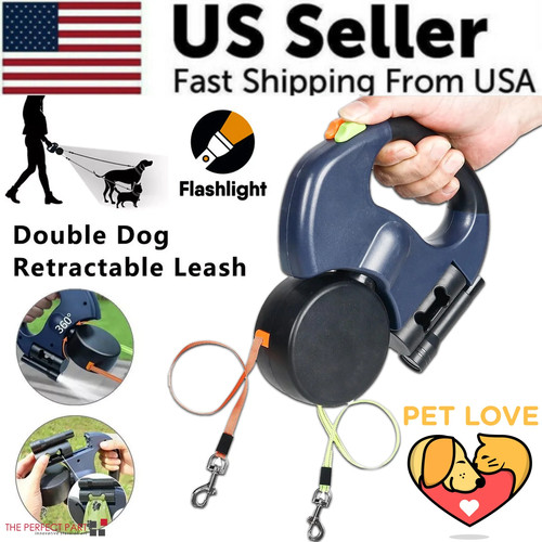 Dual pet leash retractable - leash,