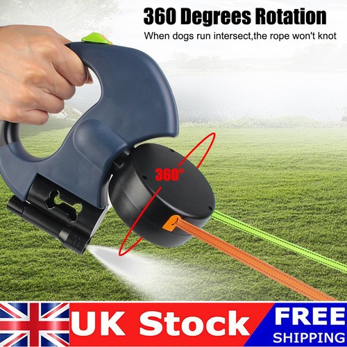 Retractable lead leash double - lead,