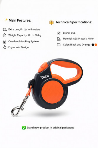 Retractable dog leash heavy - 8m,
