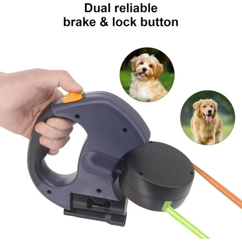 Retractable lead leash double - lead,