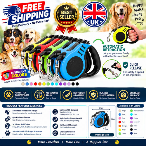Retractable dog lead - 3m,