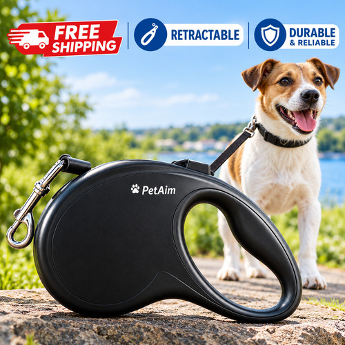 Retractable dog lead black - retractable,