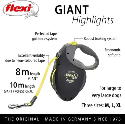 Flexi giant neon dog lead - neon,